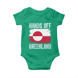 Hands Off Greenland Baby Onesie Distressed Flag Resist Political Protest TS02 Irish Green Print Your Wear