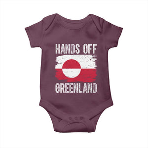 Hands Off Greenland Baby Onesie Distressed Flag Resist Political Protest TS02 Maroon Print Your Wear