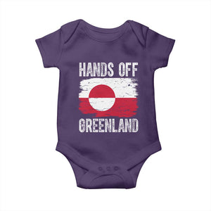 Hands Off Greenland Baby Onesie Distressed Flag Resist Political Protest TS02 Purple Print Your Wear