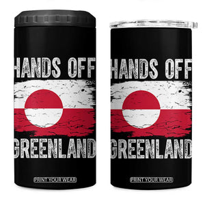 Hands Off Greenland 4 in 1 Can Cooler Tumbler Distressed Flag Resist Political Protest TS02 One Size: 16 oz Black Print Your Wear