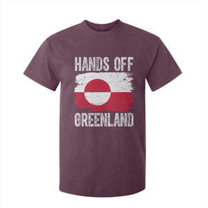 Hands Off Greenland T Shirt For Kid Distressed Flag Resist Political Protest TS02 Maroon Print Your Wear
