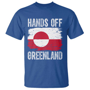 Hands Off Greenland T Shirt Distressed Flag Resist Political Protest TS02 Royal Blue Print Your Wear
