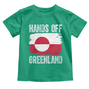 Hands Off Greenland Toddler T Shirt Distressed Flag Resist Political Protest TS02 Irish Green Print Your Wear