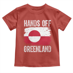 Hands Off Greenland Toddler T Shirt Distressed Flag Resist Political Protest TS02 Red Print Your Wear