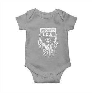 Jesus Abolish Ice Protest Baby Onesie Religious Faith Justice and Freedom Resistance TS02 Sport Gray Print Your Wear