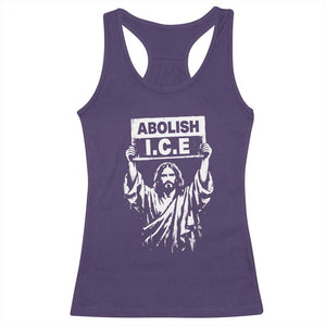 Jesus Abolish Ice Protest Racerback Tank Top Religious Faith Justice and Freedom Resistance TS02 Purple Print Your Wear