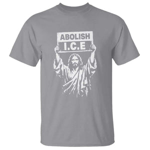 Jesus Abolish Ice Protest T Shirt Religious Faith Justice and Freedom Resistance TS02 Sport Gray Print Your Wear