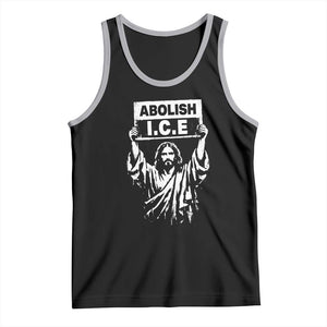 Jesus Abolish Ice Protest Tank Top Religious Faith Justice and Freedom Resistance TS02 Black Athletic Heather Print Your Wear
