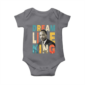 Dream Like King Inspirational MLK Graphic Baby Onesie Civil Rights Legacy Tribute TS02 Charcoal Print Your Wear