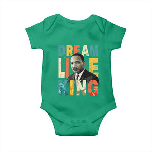 Dream Like King Inspirational MLK Graphic Baby Onesie Civil Rights Legacy Tribute TS02 Irish Green Print Your Wear