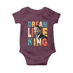 Dream Like King Inspirational MLK Graphic Baby Onesie Civil Rights Legacy Tribute TS02 Maroon Print Your Wear
