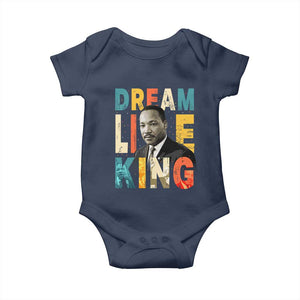 Dream Like King Inspirational MLK Graphic Baby Onesie Civil Rights Legacy Tribute TS02 Navy Print Your Wear