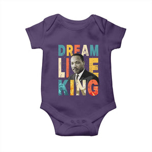 Dream Like King Inspirational MLK Graphic Baby Onesie Civil Rights Legacy Tribute TS02 Purple Print Your Wear