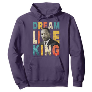 Dream Like King Inspirational MLK Graphic Hoodie Civil Rights Legacy Tribute TS02 Purple Print Your Wear