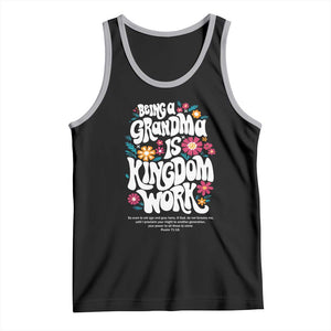 Floral Scripture for Grandmother Tank Top Being a Grandma is Kingdom Work Christian Faith Inpired TS02 Black Athletic Heather Print Your Wear