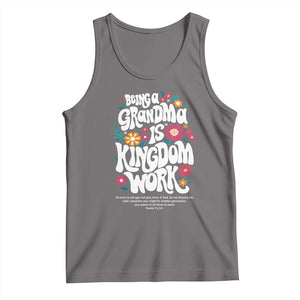 Floral Scripture for Grandmother Tank Top Being a Grandma is Kingdom Work Christian Faith Inpired TS02 Deep Heather Print Your Wear