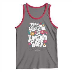 Floral Scripture for Grandmother Tank Top Being a Grandma is Kingdom Work Christian Faith Inpired TS02 Deep Heather Red Print Your Wear