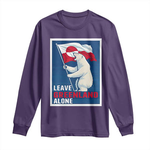 Leave Greenland Alone Polar Bear Resist Long Sleeve Shirt Vintage Patriotic Propaganda Sovereignty Protest TS02 Purple Print Your Wear