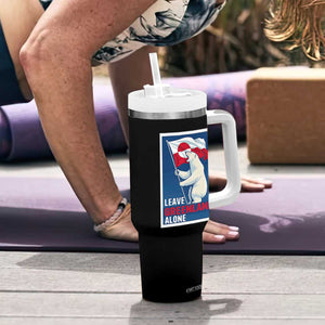 Leave Greenland Alone Polar Bear Resist Tumbler With Handle Vintage Patriotic Propaganda Sovereignty Protest TS02 Print Your Wear