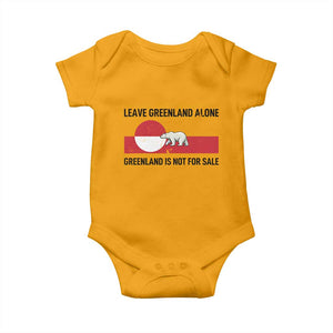 Leave Greenland Alone Polar Bear Protest Baby Onesie Not For Sale Patriotic Flag TS02 Gold Print Your Wear