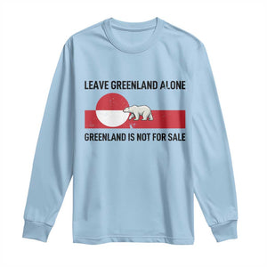 Leave Greenland Alone Polar Bear Protest Long Sleeve Shirt Not For Sale Patriotic Flag TS02 Light Blue Print Your Wear