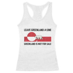 Leave Greenland Alone Polar Bear Protest Racerback Tank Top Not For Sale Patriotic Flag TS02 White Print Your Wear