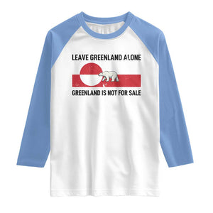 Leave Greenland Alone Polar Bear Protest Raglan Shirt Not For Sale Patriotic Flag TS02 White Carolina Blue Print Your Wear