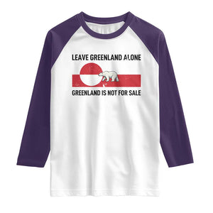 Leave Greenland Alone Polar Bear Protest Raglan Shirt Not For Sale Patriotic Flag TS02 White Purple Print Your Wear