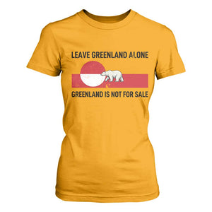 Leave Greenland Alone Polar Bear Protest T Shirt For Women Not For Sale Patriotic Flag TS02 Gold Print Your Wear