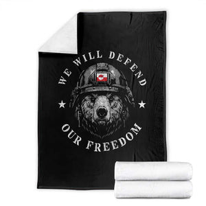 Greenland Bear We Will Defend Our Freedom Throw Blanket Polar Bear Soldier National Pride TS02 Black Print Your Wear