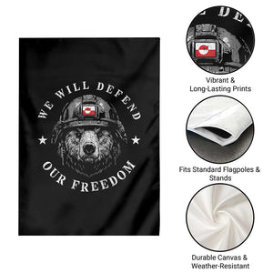 Greenland Bear We Will Defend Our Freedom Garden Flag Polar Bear Soldier National Pride TS02 Print Your Wear