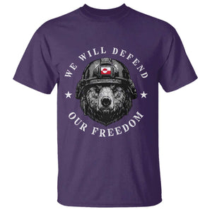 Greenland Bear We Will Defend Our Freedom T Shirt Polar Bear Soldier National Pride TS02 Purple Print Your Wear
