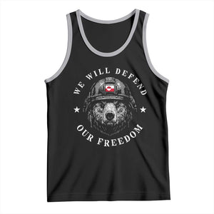 Greenland Bear We Will Defend Our Freedom Tank Top Polar Bear Soldier National Pride TS02 Black Athletic Heather Print Your Wear