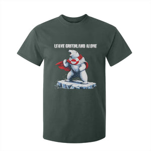 Heroic Polar Bear Leave Greenland Alone T Shirt For Kid Patriotic Island Sovereignty Protest TS02 Dark Forest Green Print Your Wear