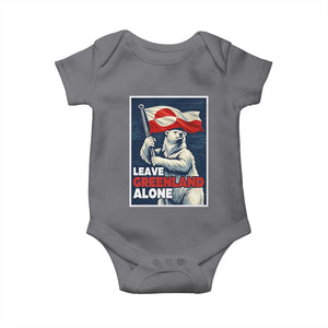 Leave Greenland Alone Vintage Poster Graphic Baby Onesie Retro Polar Bear Waving Flag Patriot TS02 Charcoal Print Your Wear