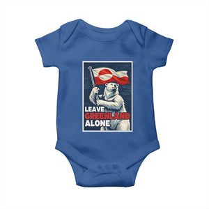 Leave Greenland Alone Vintage Poster Graphic Baby Onesie Retro Polar Bear Waving Flag Patriot TS02 Royal Blue Print Your Wear