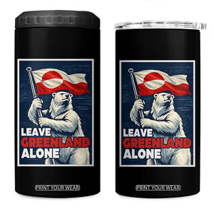 Leave Greenland Alone Vintage Poster Graphic 4 in 1 Can Cooler Tumbler Retro Polar Bear Waving Flag Patriot TS02 One Size: 16 oz Black Print Your Wear