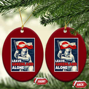 Leave Greenland Alone Vintage Poster Graphic Ceramic Ornament Retro Polar Bear Waving Flag Patriot TS02 Print Your Wear