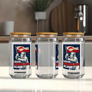 Leave Greenland Alone Vintage Poster Graphic Glass Can Retro Polar Bear Waving Flag Patriot TS02 Print Your Wear