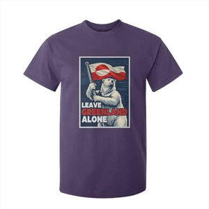 Leave Greenland Alone Vintage Poster Graphic T Shirt For Kid Retro Polar Bear Waving Flag Patriot TS02 Purple Print Your Wear
