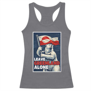Leave Greenland Alone Vintage Poster Graphic Racerback Tank Top Retro Polar Bear Waving Flag Patriot TS02 Charcoal Print Your Wear