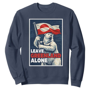 Leave Greenland Alone Vintage Poster Graphic Sweatshirt Retro Polar Bear Waving Flag Patriot TS02 Navy Print Your Wear