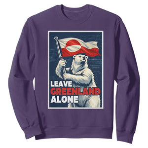 Leave Greenland Alone Vintage Poster Graphic Sweatshirt Retro Polar Bear Waving Flag Patriot TS02 Purple Print Your Wear
