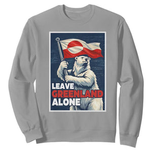 Leave Greenland Alone Vintage Poster Graphic Sweatshirt Retro Polar Bear Waving Flag Patriot TS02 Sport Gray Print Your Wear