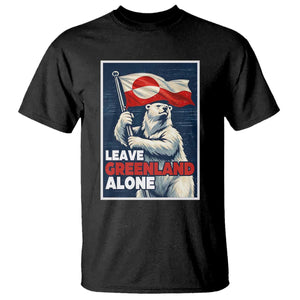 Leave Greenland Alone Vintage Poster Graphic T Shirt Retro Polar Bear Waving Flag Patriot TS02 Black Print Your Wear