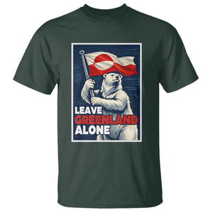 Leave Greenland Alone Vintage Poster Graphic T Shirt Retro Polar Bear Waving Flag Patriot TS02 Dark Forest Green Print Your Wear