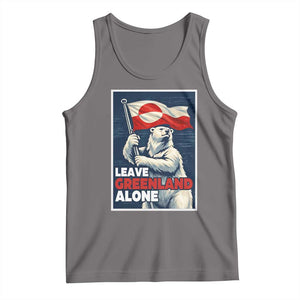 Leave Greenland Alone Vintage Poster Graphic Tank Top Retro Polar Bear Waving Flag Patriot TS02 Deep Heather Print Your Wear