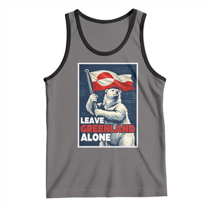Leave Greenland Alone Vintage Poster Graphic Tank Top Retro Polar Bear Waving Flag Patriot TS02 Deep Heather Black Print Your Wear