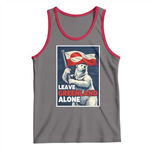 Leave Greenland Alone Vintage Poster Graphic Tank Top Retro Polar Bear Waving Flag Patriot TS02 Deep Heather Red Print Your Wear