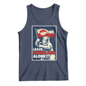 Leave Greenland Alone Vintage Poster Graphic Tank Top Retro Polar Bear Waving Flag Patriot TS02 Navy Print Your Wear